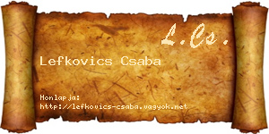 Lefkovics Csaba névjegykártya